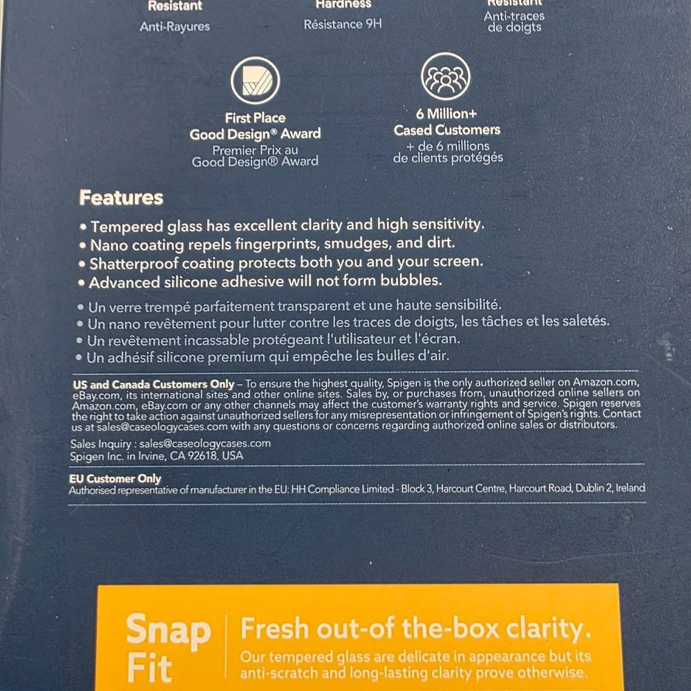 Caseology SnapFit Screen Protector iPhone 15 6.1 Clear New 9H Hardness 2 Pack‎